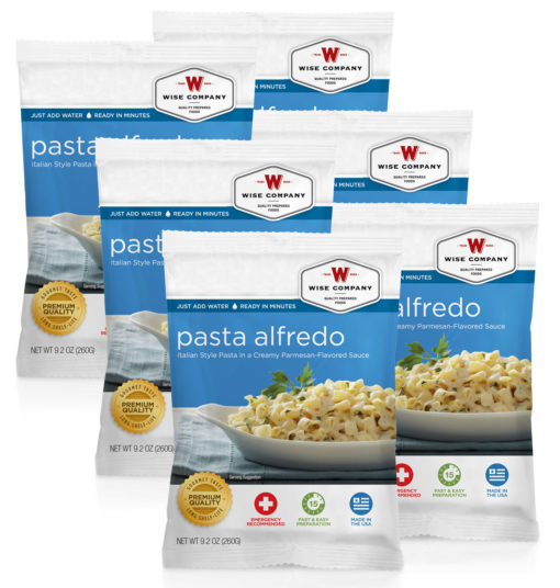 Wise Foods 05206 Outdoor Camping Pouch Pasta Alfredo 6 Count Dehydrated/Freexe Dried