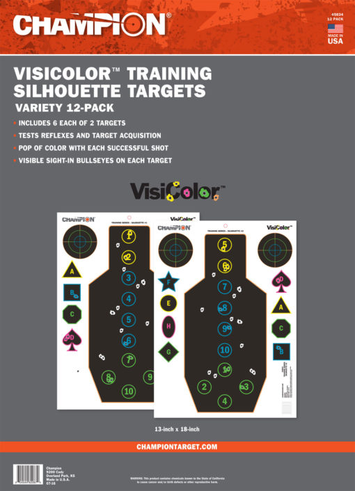 Champion Targets 45834 VisiColor Silhouette 12 Targets