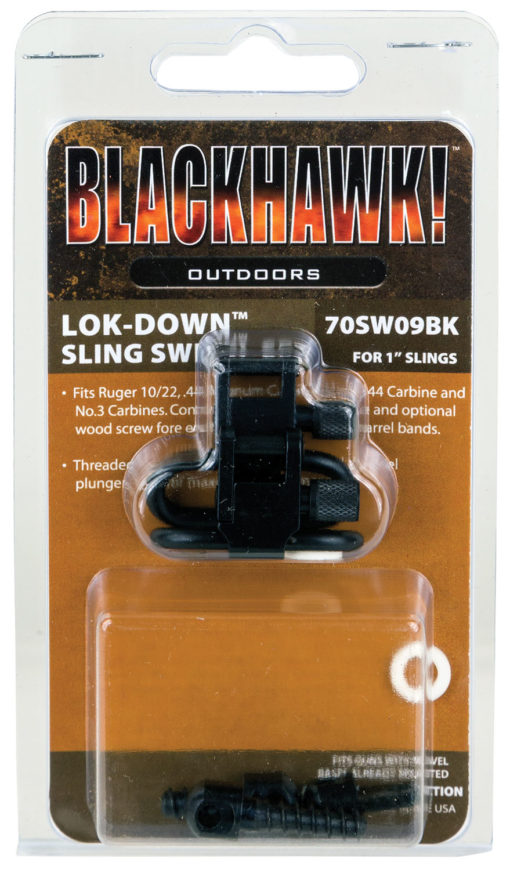 Blackhawk 70SW09BK Lok-Down Sling Swivel Ruger Sngle Shot 1" Blued Steel