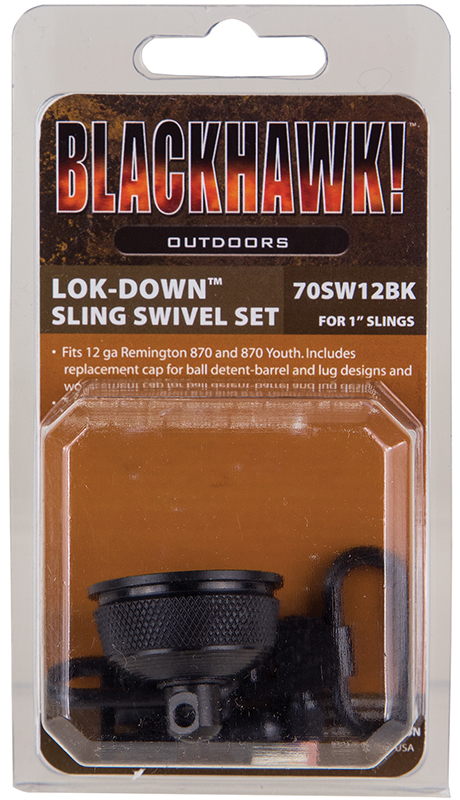 Blackhawk 70SW12BK Lok-Down Swivel Set/Mag Cap Rem 870 & Yth External 1" Blued