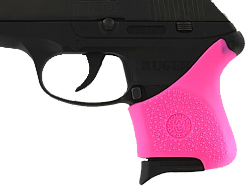 Hogue 18117 Ruger LCP HandAll Grip Sleeve w/ Crimson Trace Button Pink Rubber