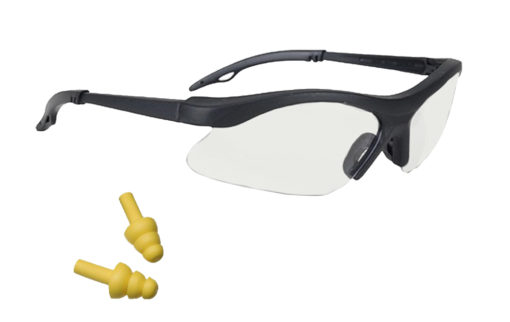3M Peltor 97059 Youth Ear/Eye Protection Black Frame Clear Lens 1 Pair/Blasts Disposable Earplugs 1 Pair