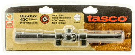 Tasco RF4X15 Rimfire 4x 15mm Obj 20.5 ft @ 100 yds FOV .75" Tube Black Matte Crosshair
