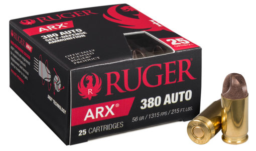 Ruger 380ARXRUG25 ARX 380 Automatic Colt Pistol (ACP) 56 GR ARX 25 Bx/ 10 Cs