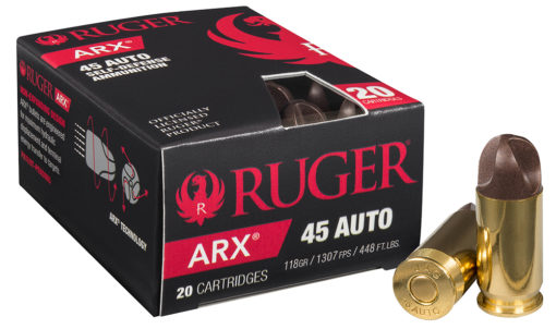 Ruger 45ARXRUG20 ARX 45 Automatic Colt Pistol (ACP) 118 GR ARX 20 Bx/ 10 Cs