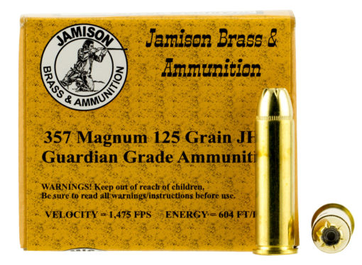 Jamison 357MAG125GRD Guardian Grade 357 Magnum 125 GR Jacketed Hollow Point 20 Bx/ 10 Cs