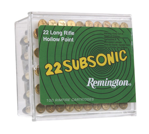 Remington Ammunition SUB22HP1 Subsonic  22 Long Rifle (LR) 38 GR Hollow Point (HP) 100 Bx/ 50 Cs