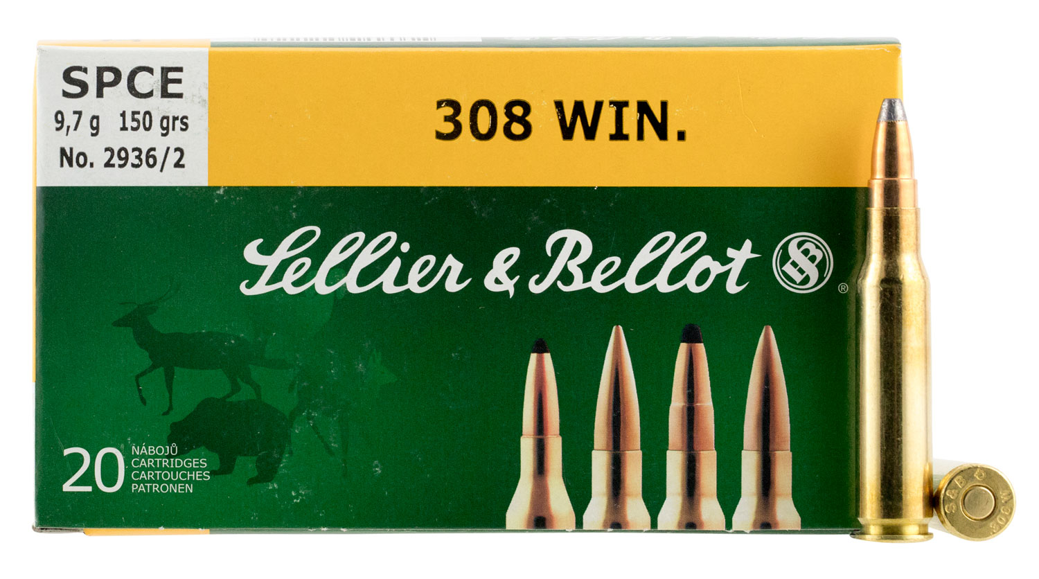 Sellier & Bellot SB308E Rifle 308 Win/7.62 NATO 168 GR Hollow Point ...
