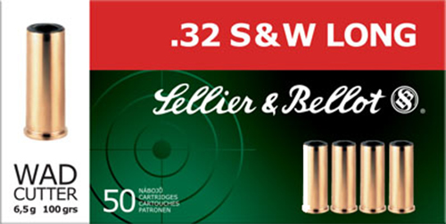 Sellier & Bellot SB32SWLB Handgun  32 S&W Long 100 gr Wadcutter (WC) 50 Bx/ 20 Cs