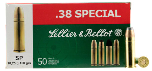 Sellier & Bellot SB38C Handgun  38 Special 158 gr Soft Point (SP) 50 Bx/ 20 Cs