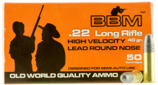 BBM 899033 High Velocity 22LR 22 LR 40 gr Copper-Plated Round Nose 50 Bx/ 100 Cs