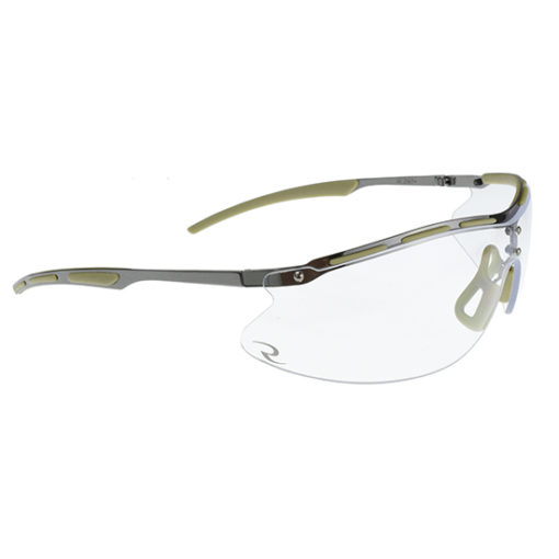 Radians CSB1011BX Bravo Glasses Eye Protection Silver Metal Frame Polycarbonate Clear Lens 1 Pair