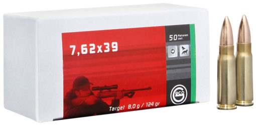 GECO 265840020 Target  7.62x39mm 124 gr Full Metal Jacket (FMJ) 20 Bx/ 50 Cs