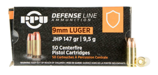 PPU PPD92 Defense  9mm Luger 147 gr Jacketed Hollow Point (JHP) 50 Bx/ 20 Cs