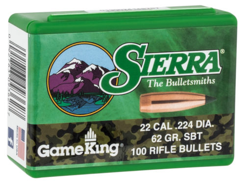 Sierra 9362 GameKing  .224 62 gr Spitzer Boat Tail (SBT) 100 Per Box