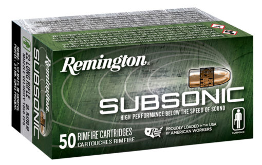 Remington Ammunition S22HPA Subsonic  22 LR 40 gr Plated Hollow Point 50 Bx/ 100 Cs