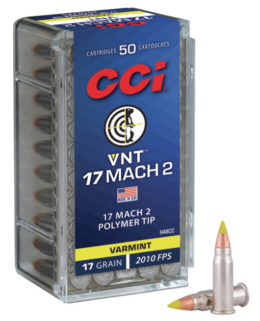 CCI 948CC Varmint VNT 17 HM2 17 gr Polymer Tip 50 Bx/ 100 Cs
