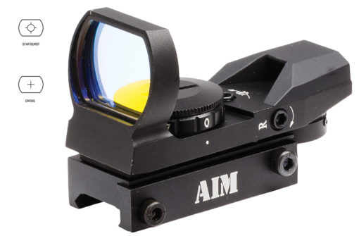 Aim Sports RT401 Reflex Classic Edition 1x 34mm 1 MOA Illuminated 4 Pattern Red CR2032 Lithium Black