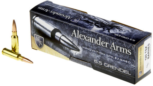 Alexander Arms AG120BTBOX Rifle Ammo  6.5 Grendel 120 gr Nosler Ballistic Tip (NBT) 20 Bx/ 10 Cs