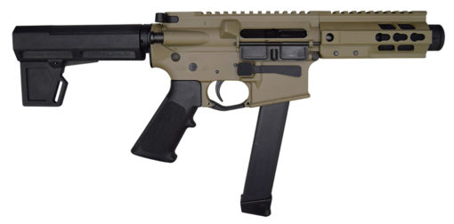 Brigade Firearms A0915521 BM-9  9mm Luger 5.50" 33+1 Flat Dark Earth Cerakote Black Polymer Pistol Brace 5" Rail
