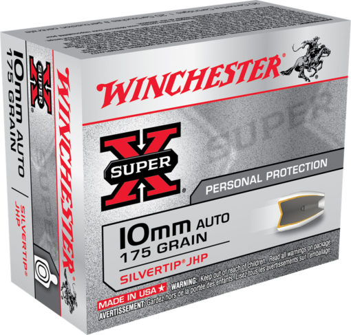 Winchester Ammo X10MMSTHP Super-X  10mm Auto 175 gr Silvertip Hollow Point 20 Bx/ 10 Cs