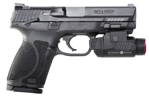 Smith & Wesson 12412 M&P M2.0 Compact 9mm Luger 4" 15+1 Black Armornite Stainless Steel Black Interchangeable Backstrap Grip with Crimson Trace Rail Master Light Manual Safety