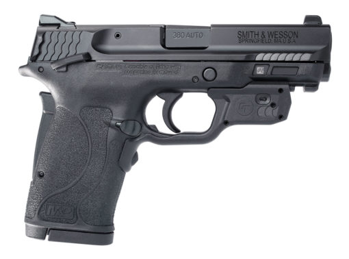 Smith & Wesson 12610 M&P Shield EZ 380 ACP 3.68" 8+1 Black Armornite Stainless Steel Black Polymer Grip with Crimson Trace Green Laser Manual Safety
