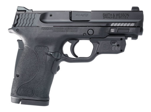 Smith & Wesson 12611 M&P Shield EZ 380 ACP 3.68" 8+1 Black Armornite Stainless Steel Black Polymer Grip with Crimson Trace Green Laser  No Manual Safety