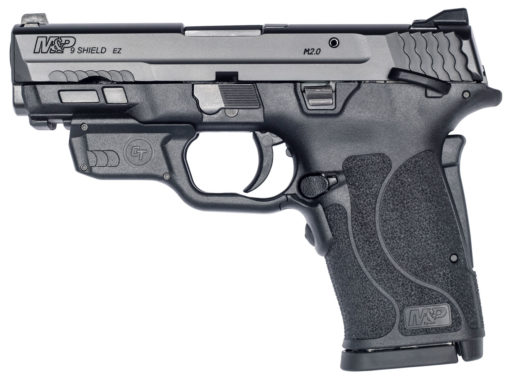 Smith & Wesson 12438 M&P Shield EZ M2.0 9mm Luger 3.68" 8+1  Black Polymer Grip Thumb Safety Red Crimson Trace Laser