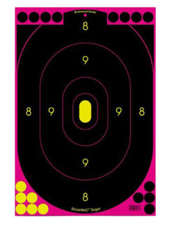 Birchwood Casey 34633 Shoot-N-C  Silhouette Hanging Adhesive Paper Target Pink Target Paper w/Black Target 12" x 18" 100 Per Pack