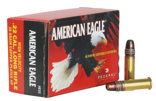 Federal AE22 American Eagle  22 LR 38 gr Copper Plated Hollow Point (CPHP) 40 Bx/ 100 Cs