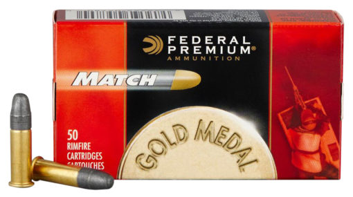Federal 922A Premium Gold Medal Rimfire 22 LR 40 gr Lead Round Nose (LRN) 50 Bx/ 100 Cs