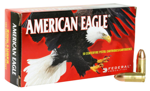 Federal AE9AP American Eagle  9mm Luger 124 gr Full Metal Jacket (FMJ) 50 Bx/ 20 Cs