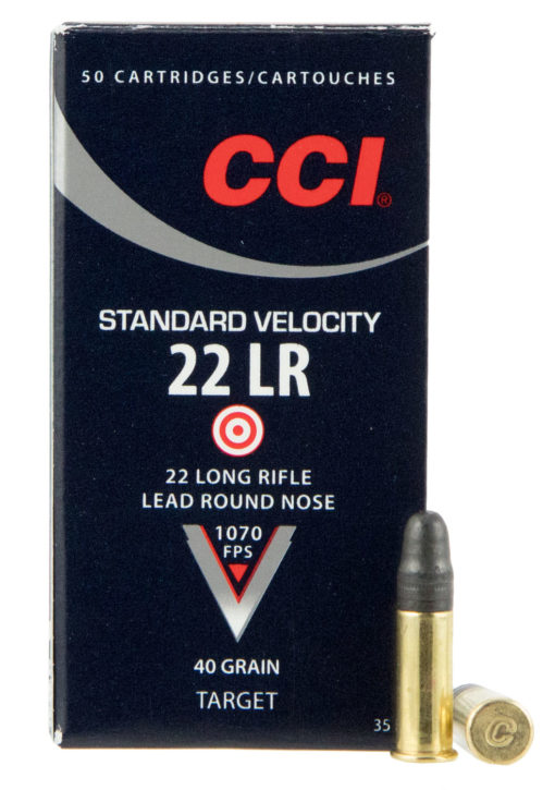 CCI 0035 Standard Velocity  22 LR 40 gr Lead Round Nose (LRN) 50 Bx/ 100 Cs