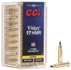 CCI 0049 Varmint  17 HMR 17 gr V-Max Polymer Tip 50 Bx/ 40 Cs