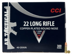 CCI 956 Target & Plinking AR Tactical 22 LR 40 gr Copper-Plated Round Nose 300 Bx/ 10 Cs