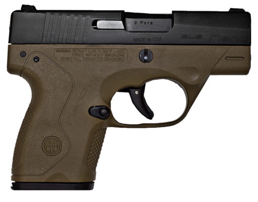 Beretta USA JMN9S55 BU9 Nano 9mm Luger Single 3.1" 6+1/8+1 Flat Dark Earth Polymer Grip/Frame Black Slide