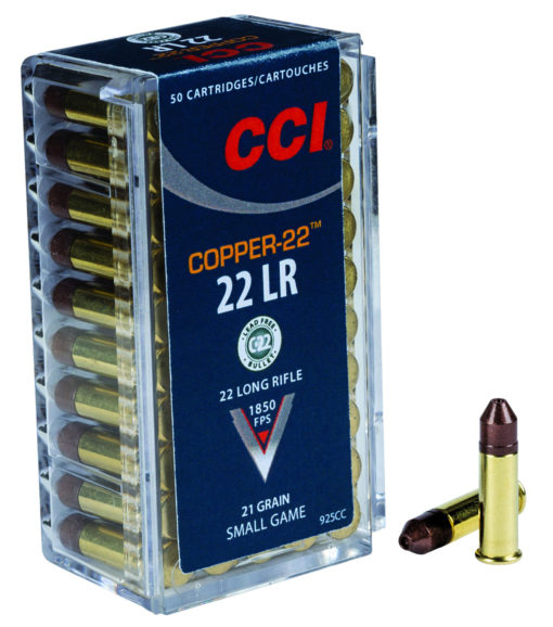 CCI 925CC Copper-22  22 LR 21 gr Copper Hollow Point 50 Bx/ 100 Cs