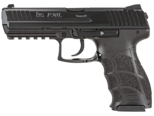 HK 81000118 P30L V1 9mm Luger 4.45" 10+1 Black Black Steel Long Slide Black Interchangeable Backstrap Grip