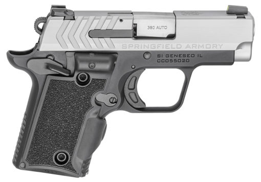 Springfield Armory PG9109SVG 911  380 ACP 2.70" 6+1 & 7+1 Black Hardcoat Anodized Brushed Stainless Steel Black G10 w/Viridian Green Laser Grip