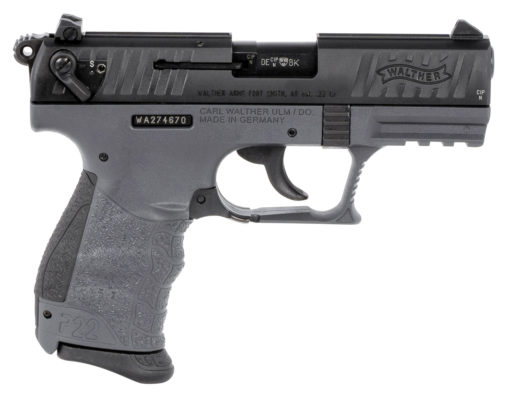 Walther Arms 5120365 P22 *CA Compliant 22 LR 3.42" 10+1 Tungsten Gray Black Polymer Grip