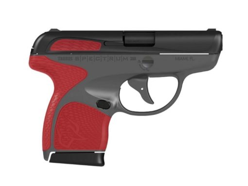 Taurus 1007031206 Spectrum 380 Automatic Colt Pistol (ACP) Double 2.80" 6+1 & 7+1 Red Polymer Grip Gray Polymer Frame Black Stainless Steel Slide