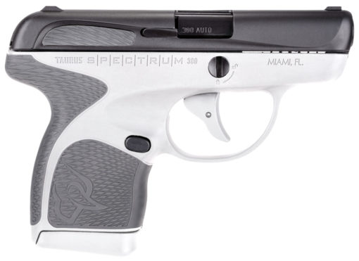 Taurus 1007031302 Spectrum 380 Automatic Colt Pistol (ACP) Double 2.80" 6+1 & 7+1 White Polymer Frame Gray Synthetic Grip Black Carbon Steel Slide