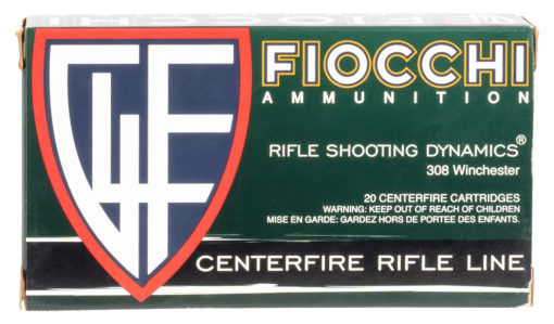 Fiocchi 308D Field Dynamics  308 Win 165 gr Pointed Soft Point (PSP) 20 Bx/ 10 Cs