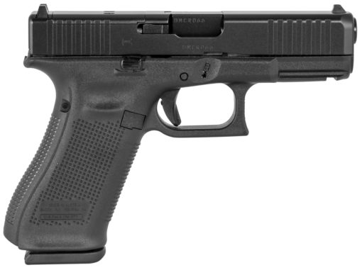Glock PA455S201MOS G45 Gen5 Compact MOS 9mm Luger 4.02" 10+1 Black nDLC Steel w/Front Serrations Slide Black Rough Texture Interchangeable Backstraps Grip Fixed Sights