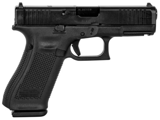 Glock PA455S203MOS G45 Gen5 Compact MOS 9mm Luger 4.02" 17+1 Black nDLC Steel w/Front Serrations Slide Black Rough Texture Interchangeable Backstraps Grip Fixed Sights