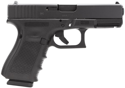 Glock PG1950201 G19 Gen 4 Double 9mm Luger 4.01" 10+1 Black Interchangeable Backstrap Grip Black