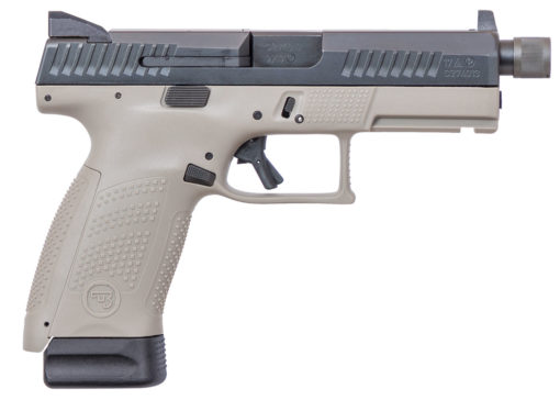 CZ 91519 P-10 C Double 9mm Luger 4.61" TB 17+1 Gray Interchangeable Backstrap Grip Black Nitride
