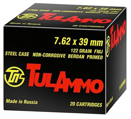 Tulammo UL076210 Rifle  7.62x39mm 122 gr Full Metal Jacket (FMJ) 100 Bx/ 10 Cs