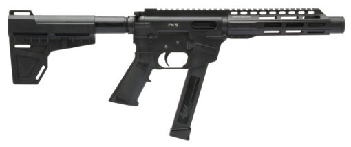 Freedom Ordnance FX9P8 FX-9  9mm Luger 8.25" 33+1 Black Hard Coat Anodized Black Polymer Grip KAK Shockwave Pistol Brace
